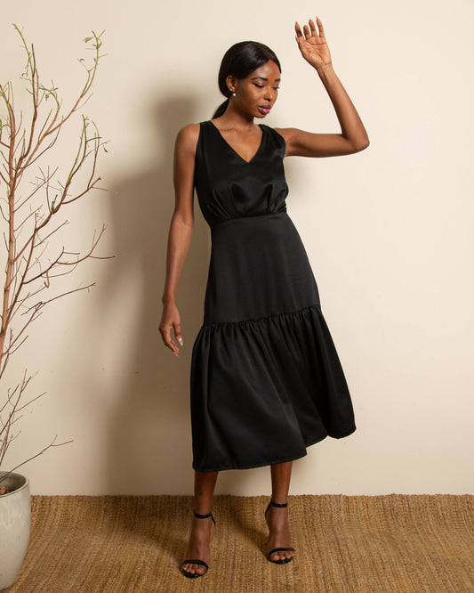 Black Single-Tiered Dress